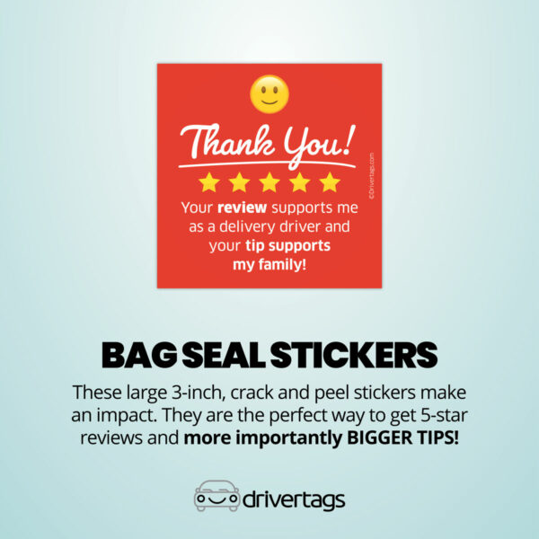 Delivery Driver Bag Seal Stickers